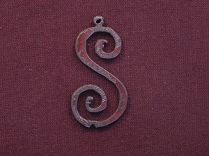 Rusted Iron Initial S Pendant