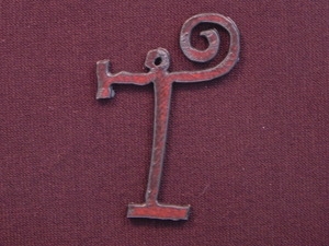 Rusted Iron Initial T Pendant