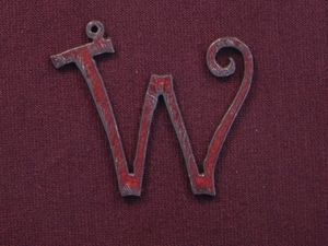 Rusted Iron Initial W Pendant