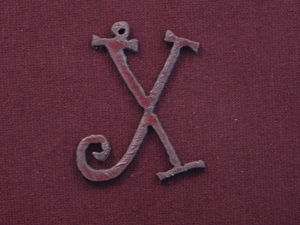 Rusted Iron Initial X Pendant