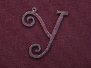 Rusted Iron Initial Y Pendant
