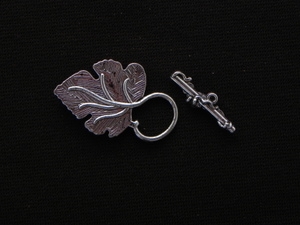 Toggle Clasp Antique Silver Colored Leaf
