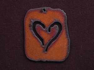 Rusted Iron Retro Tag With Heart Pendant