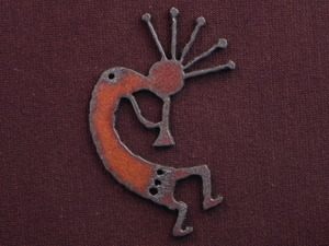 Rusted Iron Fetish Kokopelli Pendant