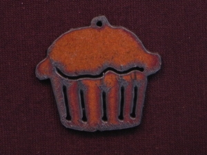 Rusted Iron Cupcake Pendant