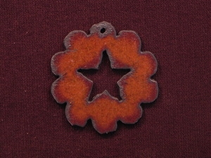 Rusted Iron Scallop With Star Cut Out Pendant