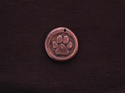 Large Paw With Vintage St Francis (Patron Saint For Animals) On Back Antique Copper Colored Wax Seal