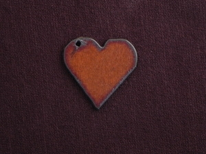 Rusted Iron Medium Heart With Side Hole Pendant