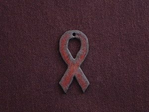 Rusted Iron Medium Awareness Ribbon Pendant