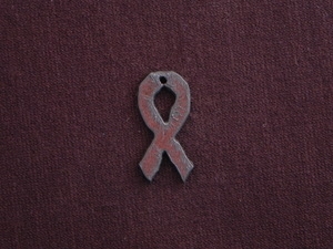 Rusted Iron Small Awareness Ribbon Charm
