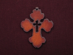 Rusted Iron Chubby Cross With Cross Cut Out Pendant