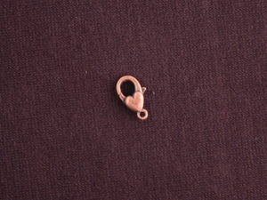 Lobster Clasp Antique Copper Colored Small Plain Heart