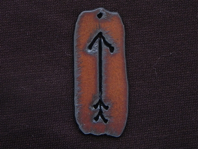 Rusted Iron Tag With Arrow Pendant