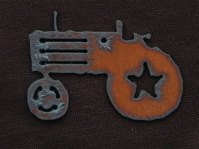 Rusted Iron Tractor Pendant