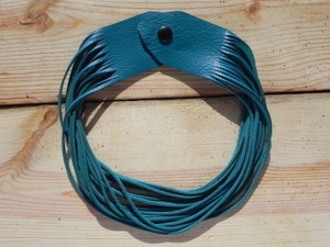 Leather Shredded Necklace Turquoise
