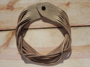 Leather Shredded Necklace Butter
