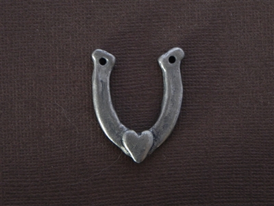 Lucky Horse Shoe With Heart Antique Silver Colored Fresh Lipstick Pendant