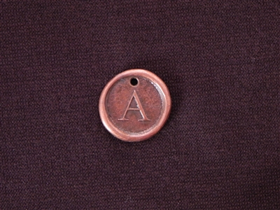 Initial A Antique Copper Colored Wax Seal