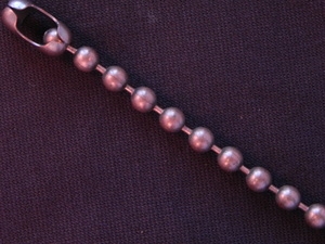 Ball Chain Antique Copper Colored 6 mm Bead Necklace