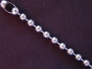Ball Chain Silver Colored 6 mm Bead Necklace