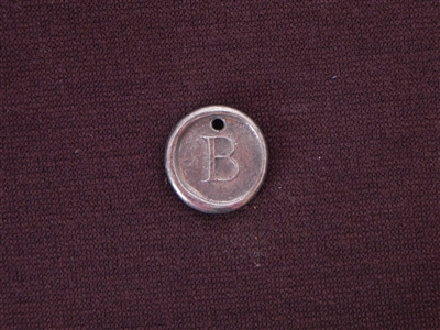 Initial B Antique Silver Colored Wax Seal