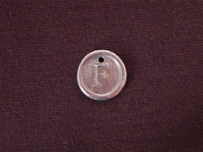 Initial F Antique Silver Colored Wax Seal