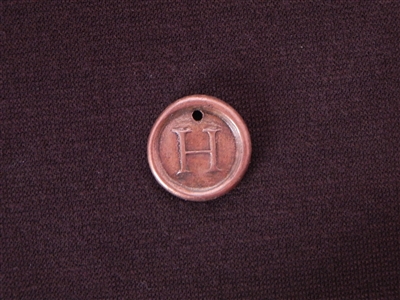 Initial H Antique Copper Colored Wax Seal
