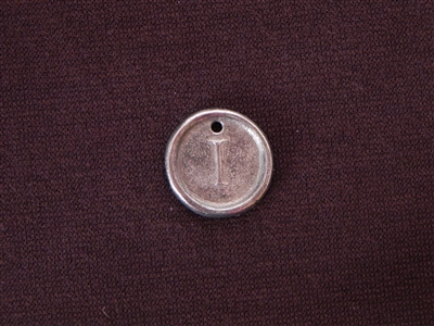 Initial I Antique Silver Colored Wax Seal