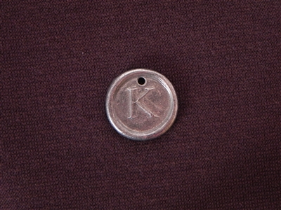 Initial K Antique Silver Colored Wax Seal