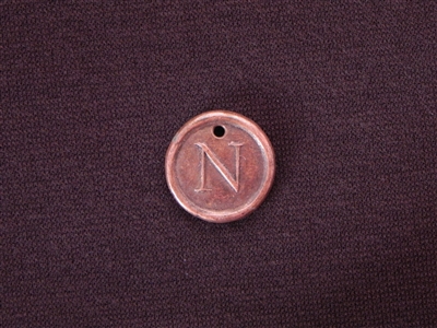 Initial N Antique Copper Colored Wax Seal