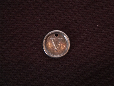 Initial V Antique Silver Colored Wax Seal