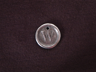 Initial W Antique Silver Colored Wax Seal
