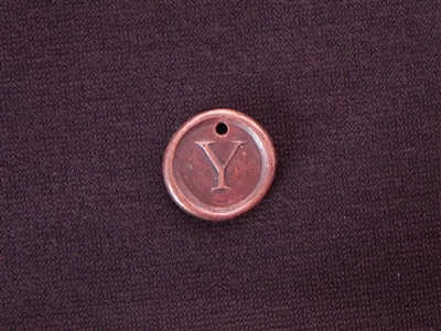 Initial Y Antique Copper Colored Wax Seal