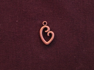 Charm Antique Copper Colored Mother & Child Heart
