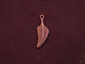 Charm Antique Copper Colored Feather