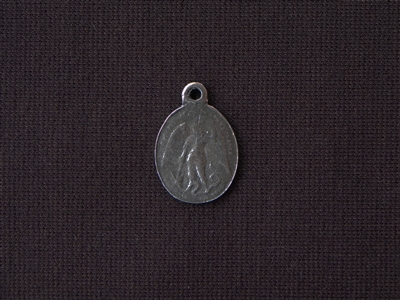 Vintage Saint Michael the Archangel Replica Medallion Antique Silver Colored