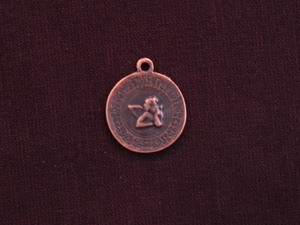 Charm Antique Copper Colored Cherub Medallion