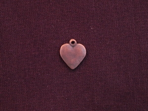 Charm Antique Copper Colored Flat Heart