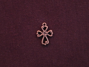 Charm Antique Copper Colored Open Cross