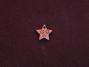 Charm Antique Copper Colored Etched Star