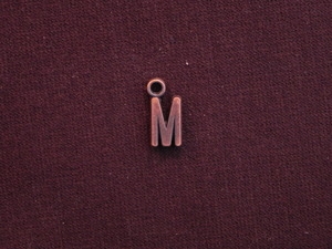 Charm Antique Copper Colored Initial M