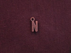 Charm Antique Copper Colored Initial N