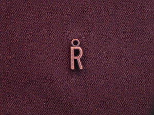 Charm Antique Copper Colored Initial R