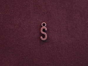 Charm Antique Copper Colored Initial S