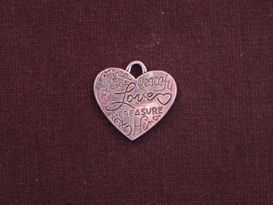 Charm Silver Colored Heart With Inspirations