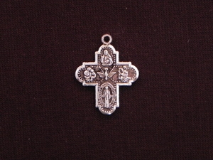 Charm Silver Colored Ancient Cross