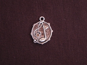 Charm Silver Colored Music Notes On Tag