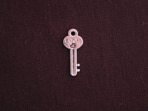 Charm Silver Colored Key With Love