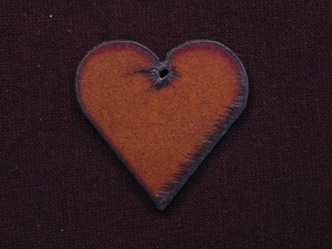 Rusted Iron Heart With Center Hole Pendant