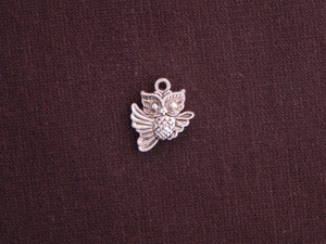Charm Silver Colored Flying Owl